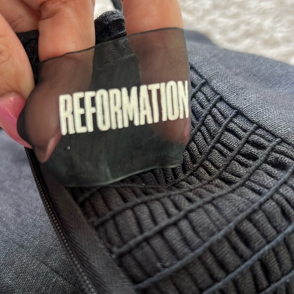 REFORMATION Jager Linen Black Jumpsuit - Picture 6 of 7